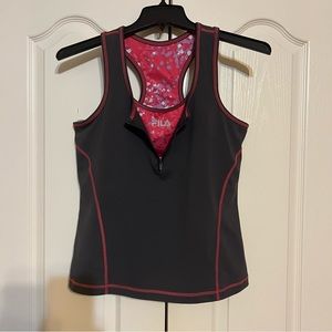 Women’s Fila Racerback Sport top with built-in workout top, Sz M